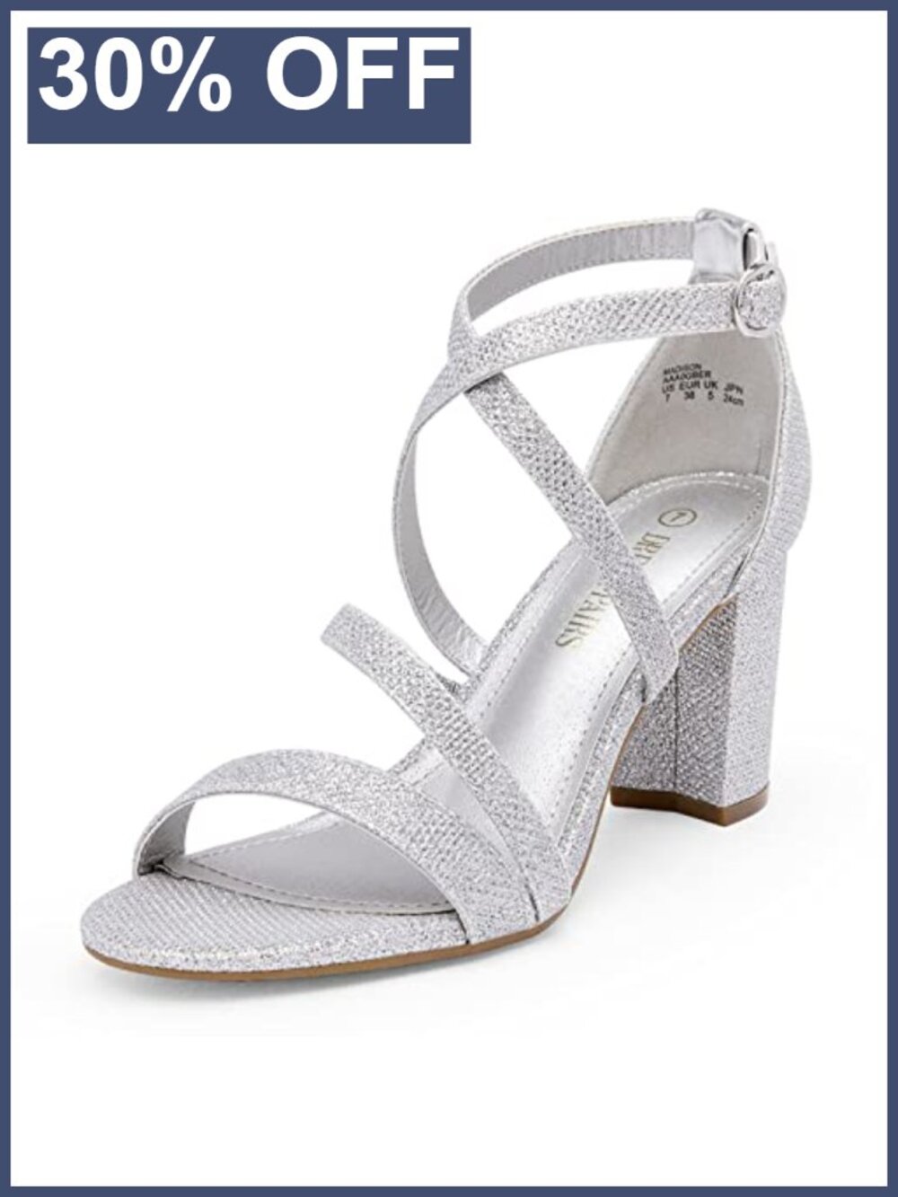 Women's Block Chunky Heel Sandals Crossover Ankle Strap Dress Shoes